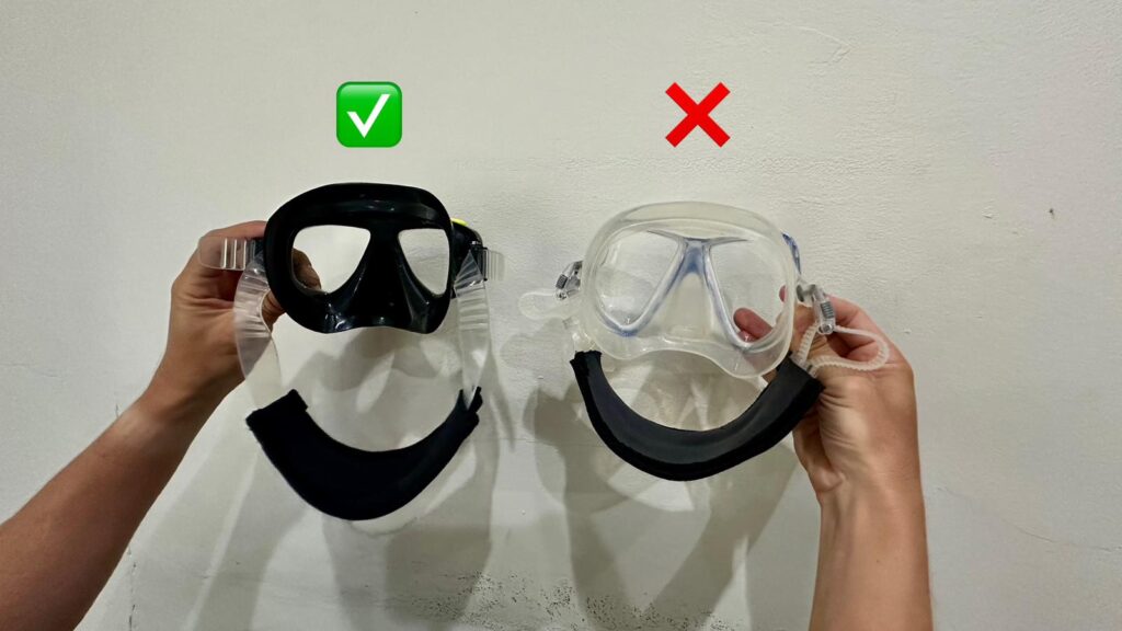 Proper dive mask fit for scuba diving